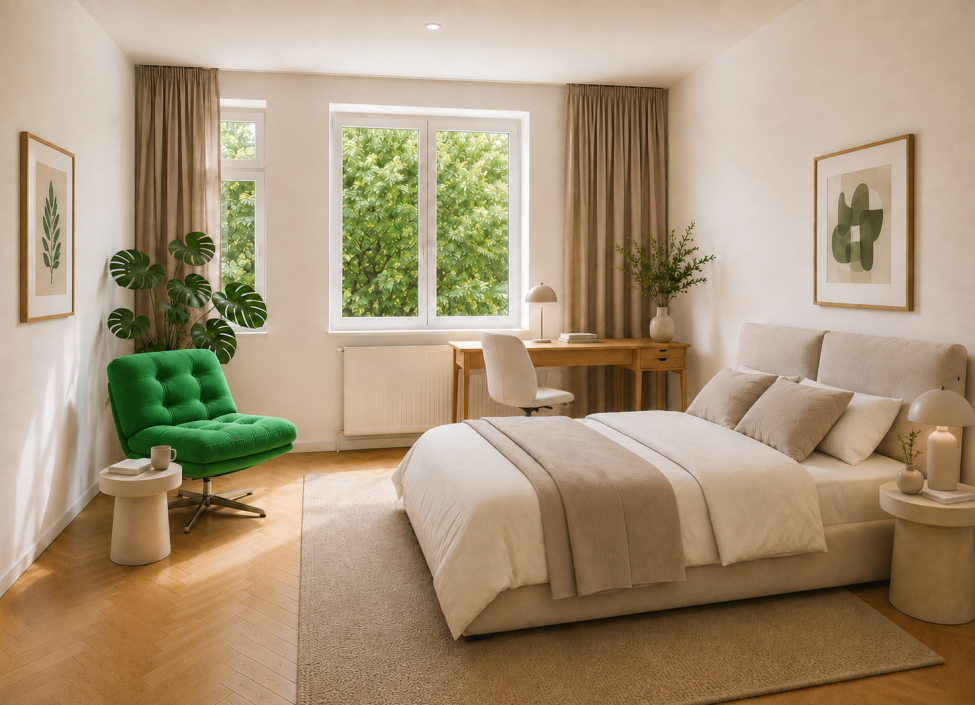 Ložnice zařízeného apartmánu Mermaid Signature Stays