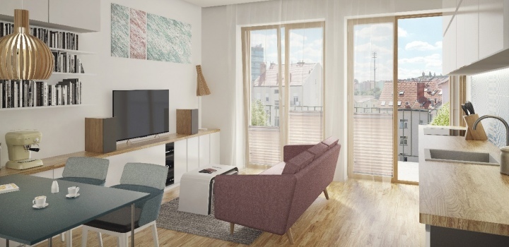 Byt s balkonem Praha 8 - 53m