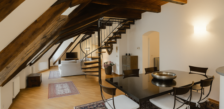 Pronájem luxusního mezonetu 4+1, Praha 1 Malá