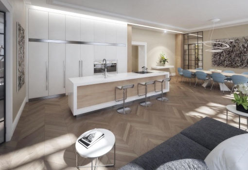 Byt s terasou u řeky 62 m²